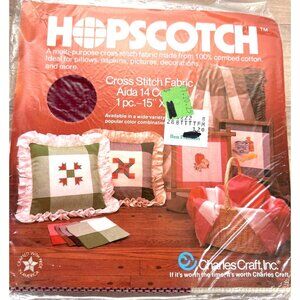 Hopscotch Cross Stitch Fabric Aida 14 Count 1 Pc 15" X 18" 100% Cotton